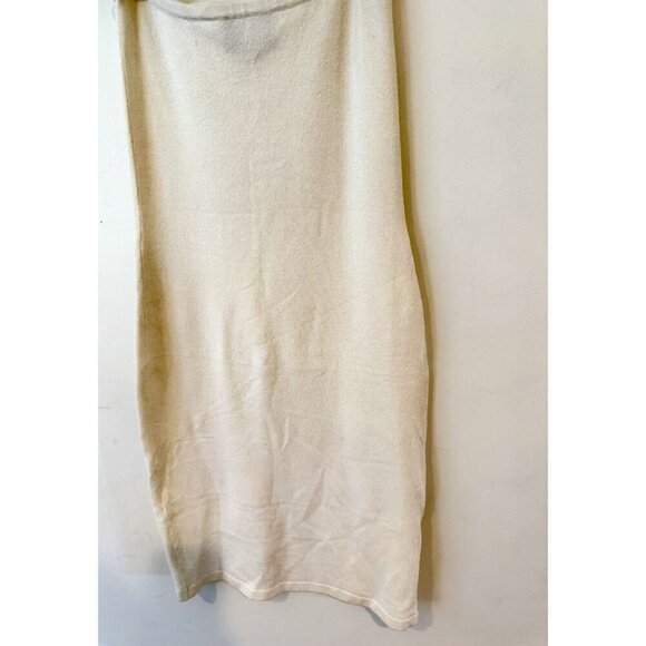 Finity Petites Bodycon White Dress Knit Y2K Strapless - Picture 2 of 5